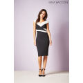 Black Janet Contrast Panel Dress